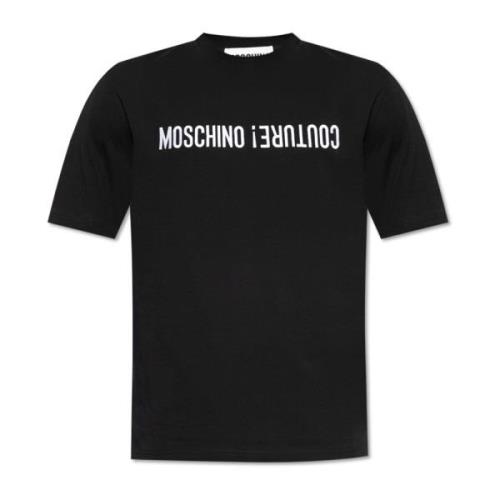 T-shirt met logo Moschino , Black , Heren