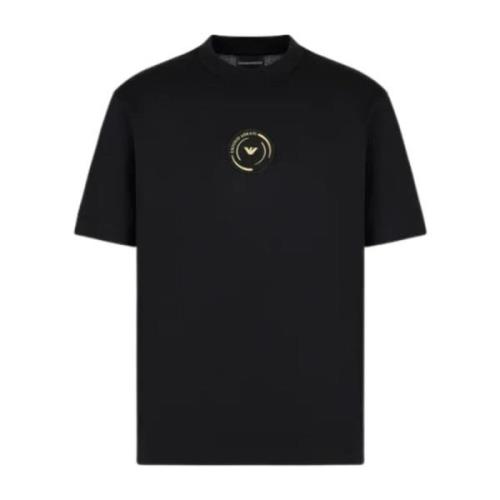 Zwart T-shirt met adelaar patch Emporio Armani , Black , Heren