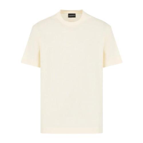 Korte Mouw Logo Lettering T-shirt Emporio Armani , Beige , Heren