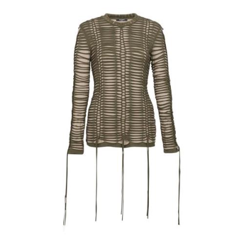 Geweven jersey top Balmain , Green , Dames