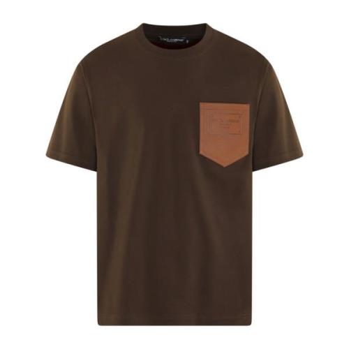 Heren Designer T-Shirt Dolce & Gabbana , Brown , Heren