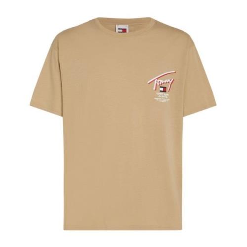 Groot Logo Print T-shirt - Beige Tommy Jeans , Beige , Heren