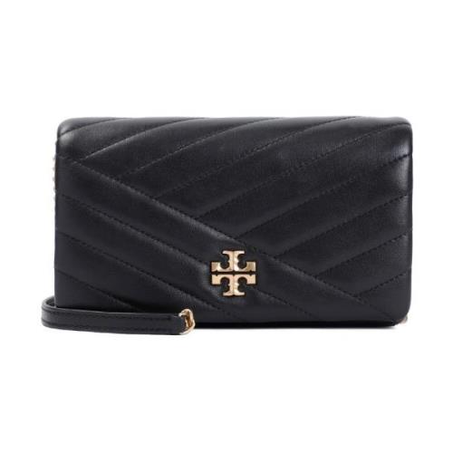 Chevron Chain Wallet Tory Burch , Black , Dames