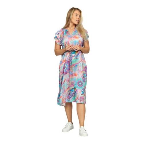 Silvia.Hs24 Multi Jurk Mooie Print 2-Biz , Multicolor , Dames