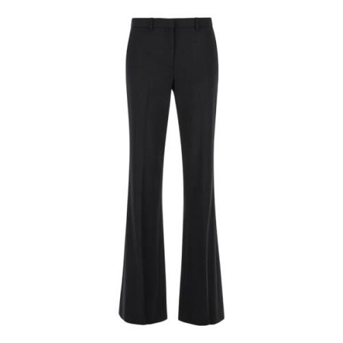 Hoge Taille Wijde Pijp Zwarte Broek Theory , Black , Dames