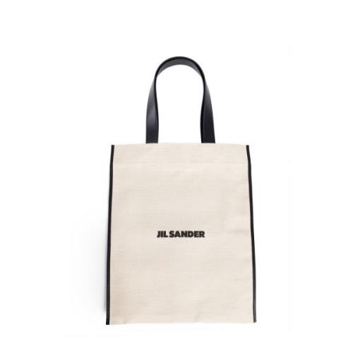 Canvas tas met leren afwerking Jil Sander , Beige , Dames