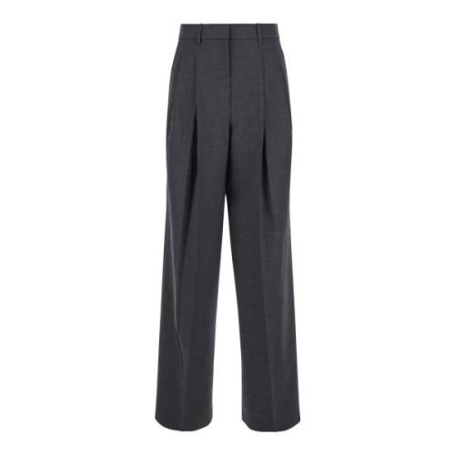 Hoge Taille Grijze Broek Stretch Wol Theory , Gray , Dames