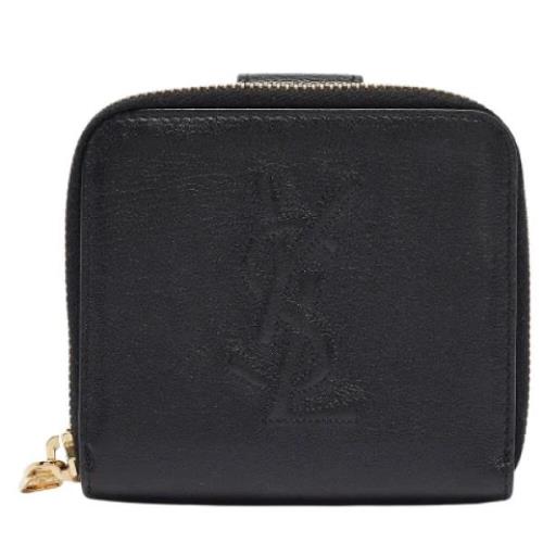 Pre-owned Leather wallets Yves Saint Laurent Vintage , Black , Dames