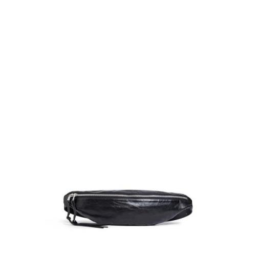 Sportieve Calfskin Heuptas met Rits Jil Sander , Black , Heren