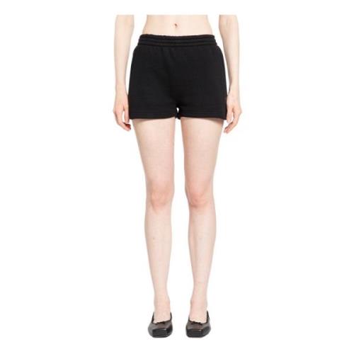 Zwarte Terry Sweatshort met Puff Paint Alexander Wang , Black , Dames