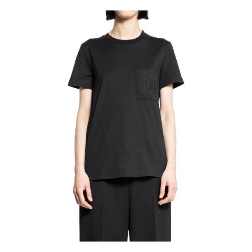 Monogram Geborduurde Zwarte Top Max Mara , Black , Dames