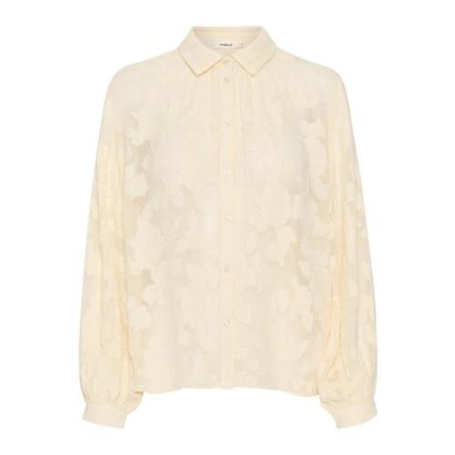 Elegante Sandshell Blouse Soaked in Luxury , Beige , Dames