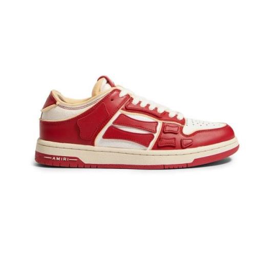 Lage Top Leren Sneakers Rood Amiri , Red , Heren