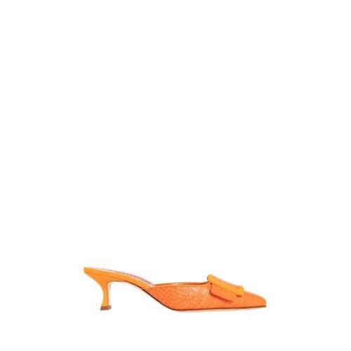 Krokodillenleren Stiletto Hiel Pumps Manolo Blahnik , Orange , Dames