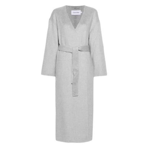 Heather Wool Coat Calvin Klein , Gray , Dames