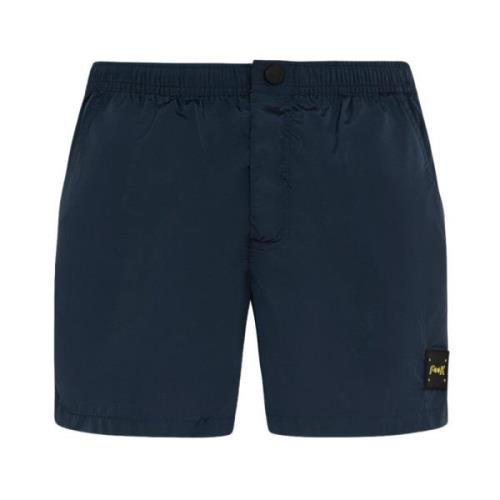 Short Effetto Shantung Lucido F**k , Blue , Heren