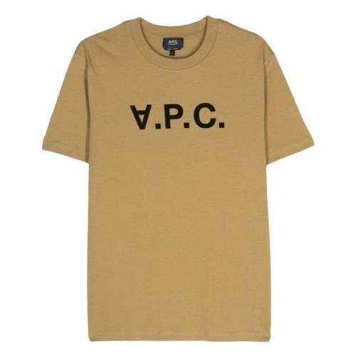 Standard Grand T-Shirt Tabac/Vert A.p.c. , Beige , Heren