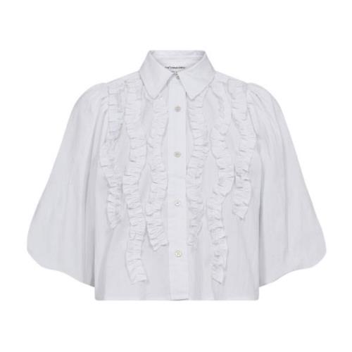 Ruffle Puff Shirt Blouse Wit Co'Couture , White , Dames