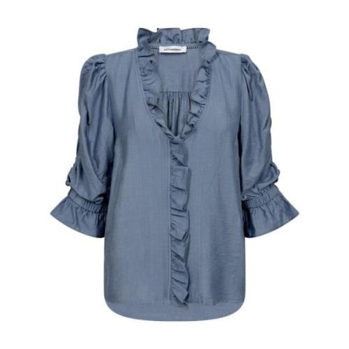 Frill Sleeve Blouse Co'Couture , Blue , Dames