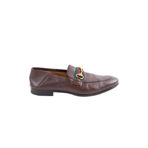 Pre-owned Leather flats Gucci Vintage , Brown , Dames