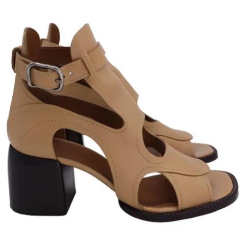 Pre-owned Leather sandals Chloé Pre-owned , Brown , Dames