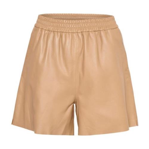 Falexisz Leren Shorts Kaneel Swirl Saint Tropez , Beige , Dames