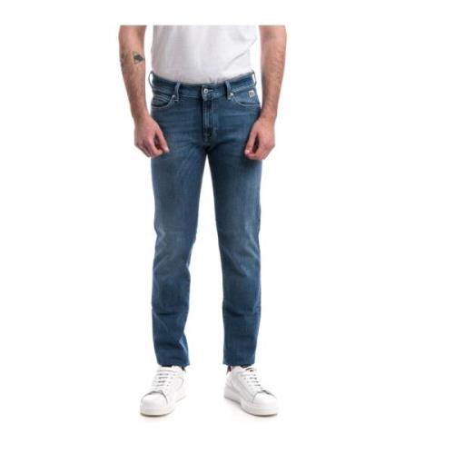 Denim Stretch Jeans Hibbler Roy Roger's , Blue , Heren