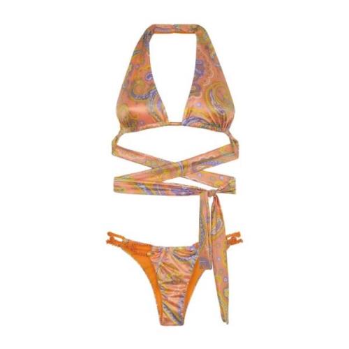 Hoge Triangel Bikinitop EN Vaste Braziliaanse Onderkant Zonsopgang F**...