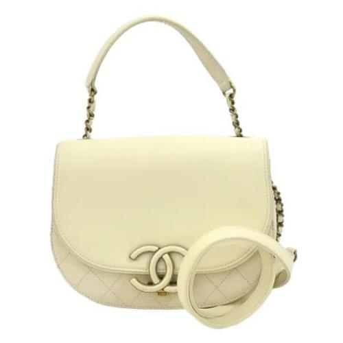 Pre-owned Leather chanel-bags Chanel Vintage , Beige , Dames