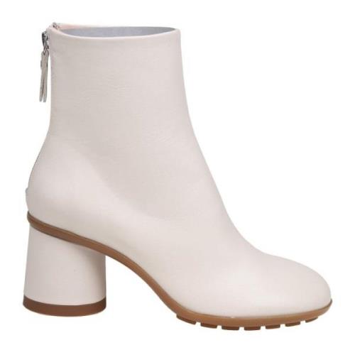 Leren Enkellaarzen Krijtkleur AGL , Beige , Dames