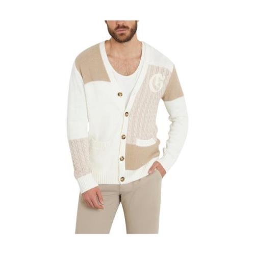 Beige Cardigan Sweater Slim Fit Guess , Multicolor , Heren