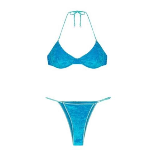 Verstelbare Braziliaanse Bikini Set Blauw Fluweel Me-Fui , Blue , Dame...