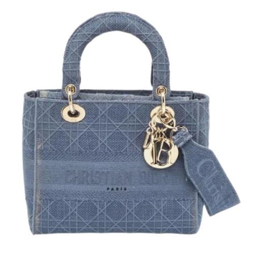 Pre-owned Canvas handbags Dior Vintage , Blue , Dames