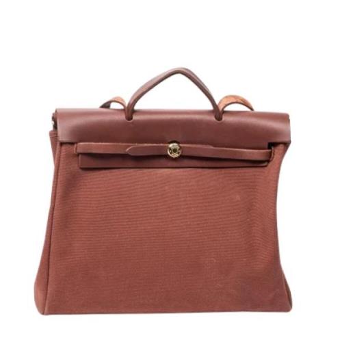 Pre-owned Canvas shoulder-bags Hermès Vintage , Brown , Dames