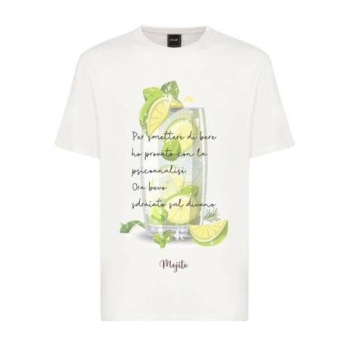 T-Shirt MET Grafische Print F**k , White , Heren