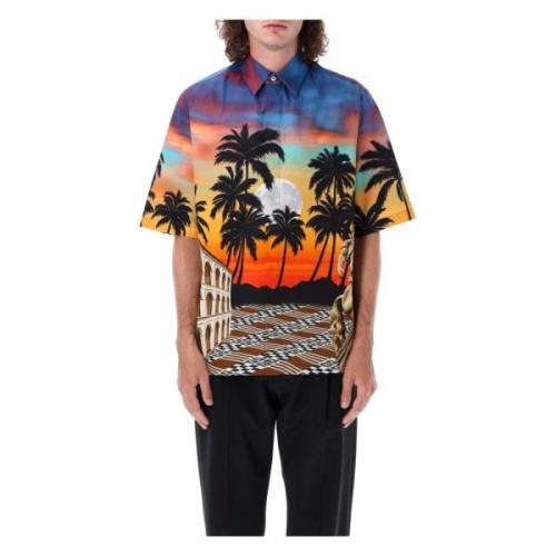 Tropische Zonsondergang Zomer Shirt Fendi , Multicolor , Heren