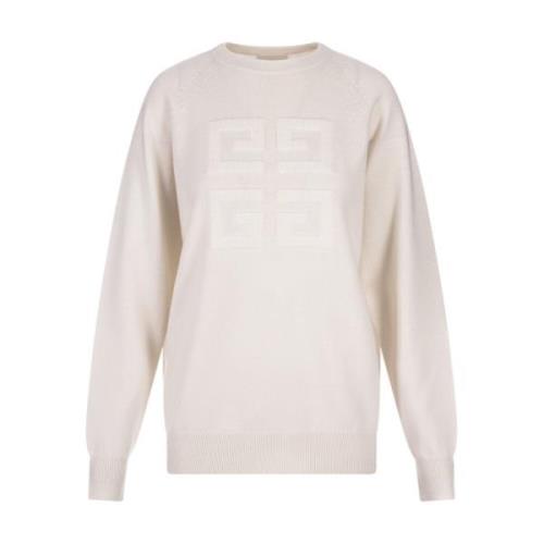 Witte Cashmere Pullover met 4G Logo Givenchy , White , Dames