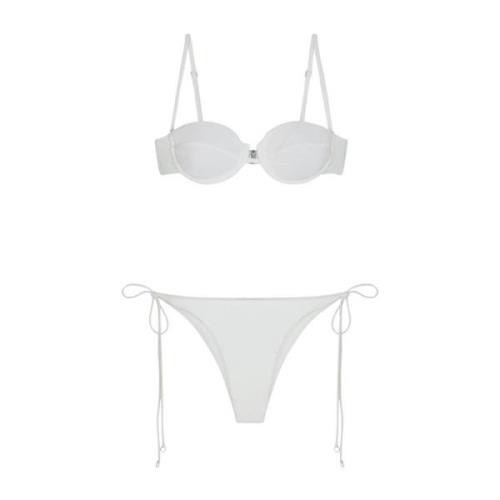 Verstelbare Amerikaanse stijl bikini set Me-Fui , White , Dames