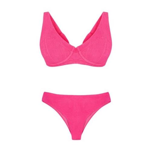 Geëmbosseerde Fuchsia Bikini Set Me-Fui , Pink , Dames