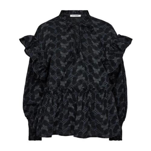 Vrouwelijke Frill Blouse Zwart Co'Couture , Black , Dames