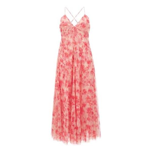 Bloemenprint Tule Jurk Roze Philosophy di Lorenzo Serafini , Pink , Da...