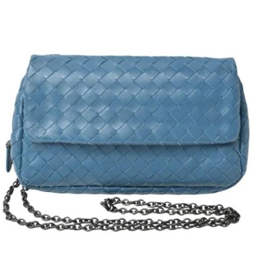 Pre-owned Leather shoulder-bags Bottega Veneta Vintage , Blue , Dames