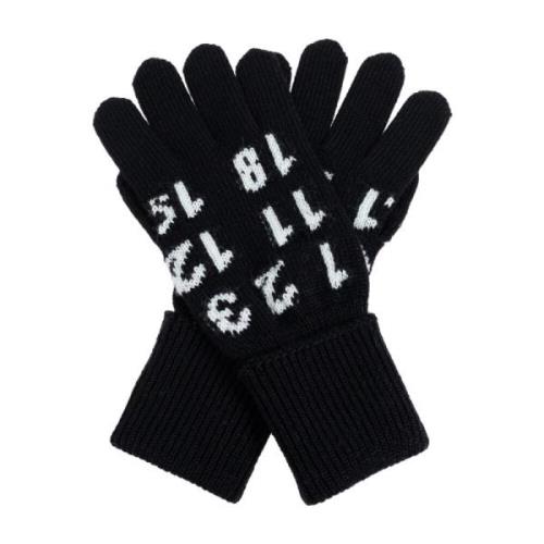 Handschoenen met logo MM6 Maison Margiela , Black , Dames