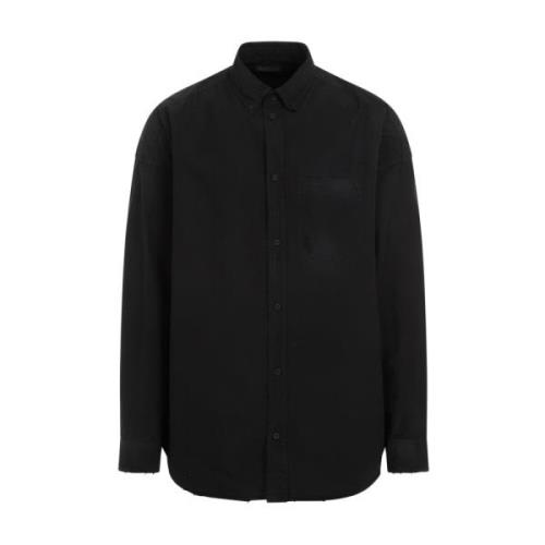 Zwarte Cocoon Shirt Balenciaga , Black , Heren