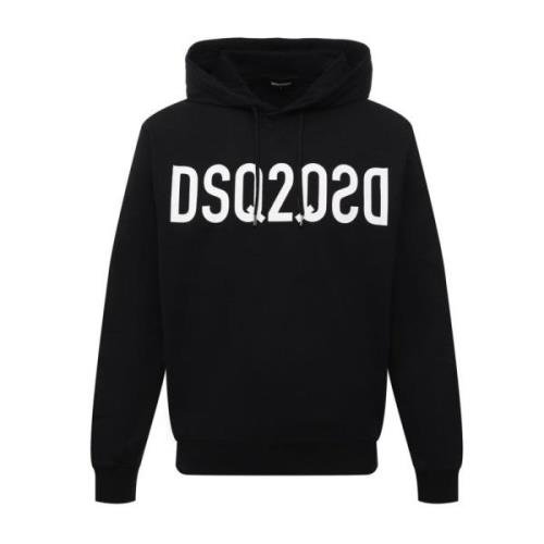 Logo Sweatshirt met Trekkoord Capuchon Dsquared2 , Black , Heren