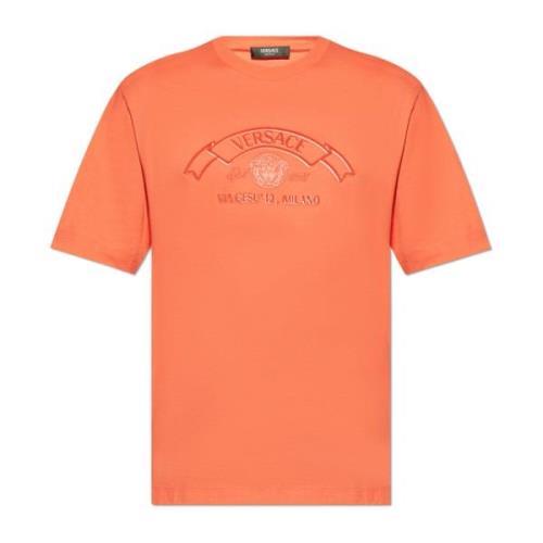 T-shirt met logo Versace , Orange , Heren