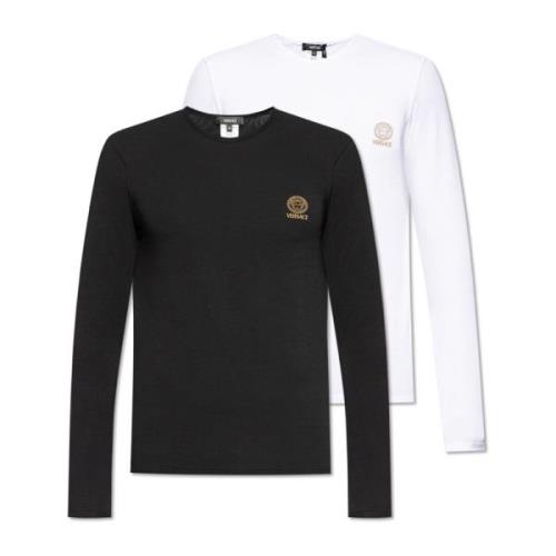 Twee-pack T-shirts Versace , Black , Heren