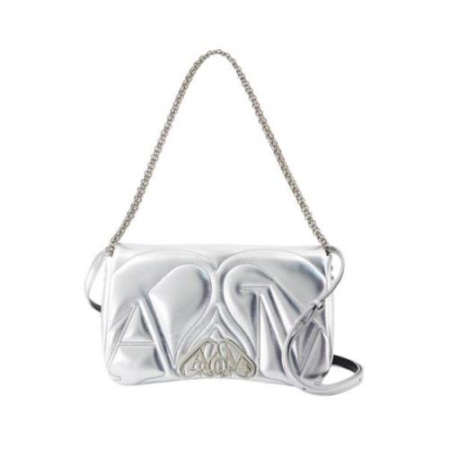 Metallic Zilver Crossbody Tas Alexander McQueen , Gray , Dames