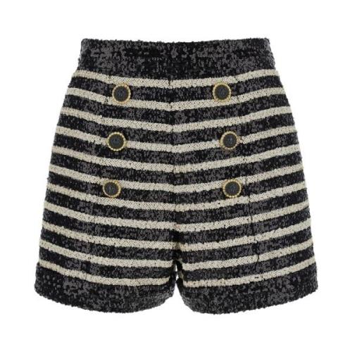 Paillet Streep Shorts Balmain , Multicolor , Dames