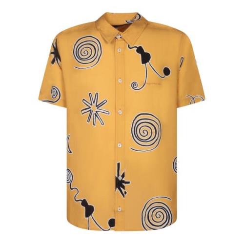 Oranje All-Over Print Viscose Shirt Jacquemus , Yellow , Heren